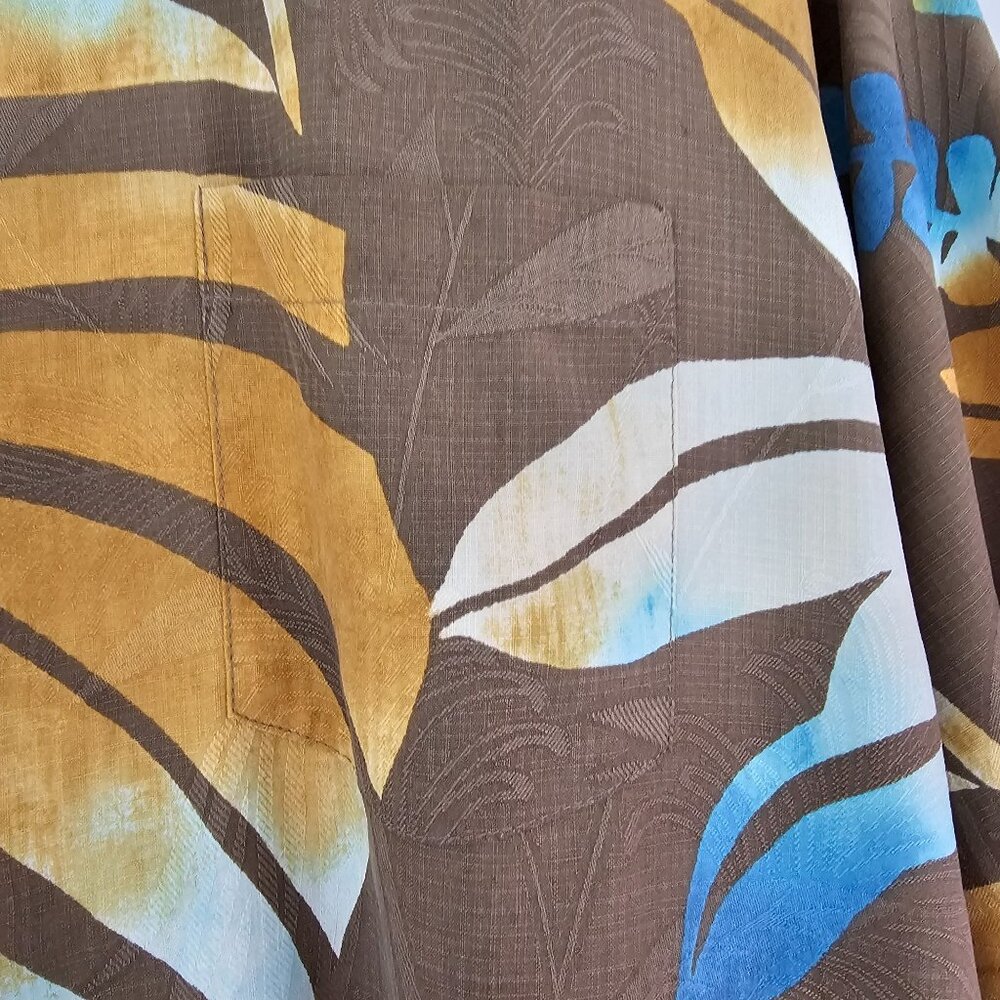 Tommy Bahama Mens Sz M 100% Silk Short Sleeve Relaxed Fit Camp Palm Fern Shirt - Picture 5 of 10